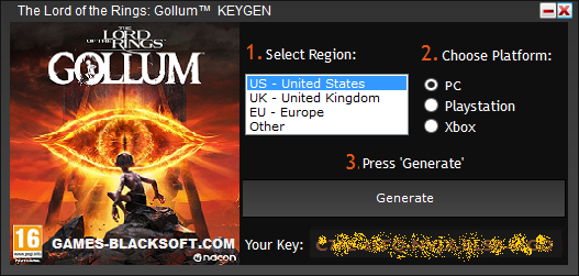 The-Lord-of-the-Rings-Gollum-keygen-code-generator